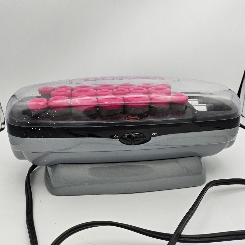 Conair Hot Clips Flocked Hot Roller Set 20 With 20 Clips 3 Roller Sizes Beauty - Picture 2 of 5